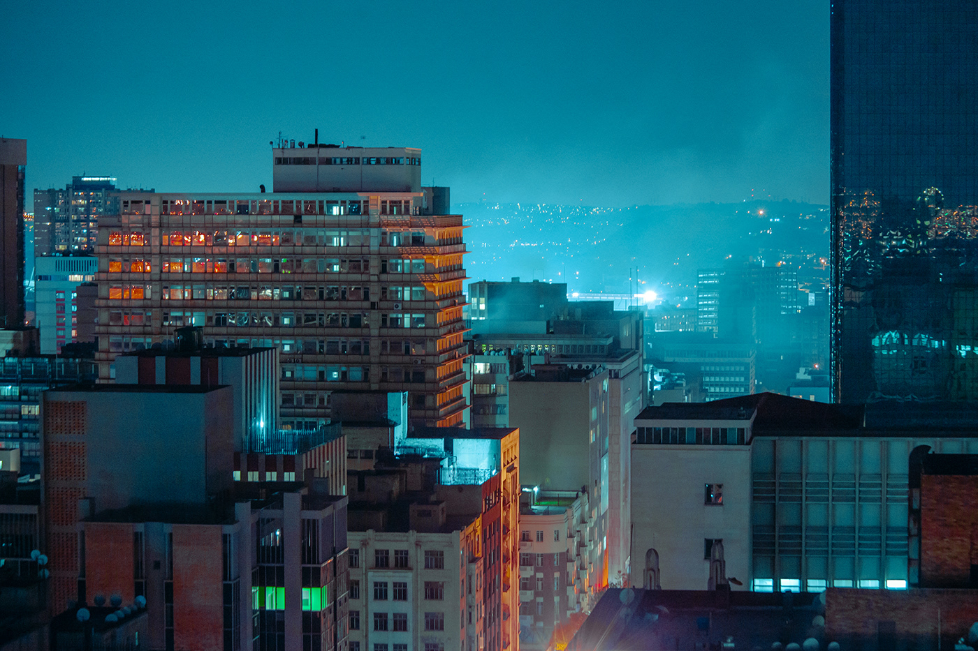 night long exposure Urban low light south africa johannesburg neon city Dystopia light