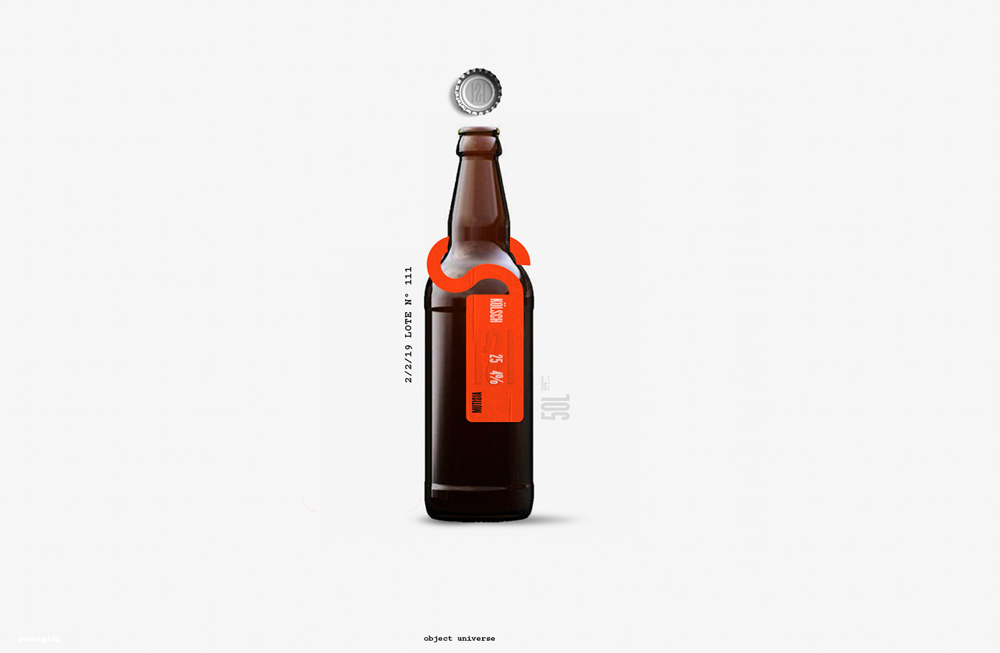 Mutisia beer craft keeg  bottle orange conceptual snake industrial minimal