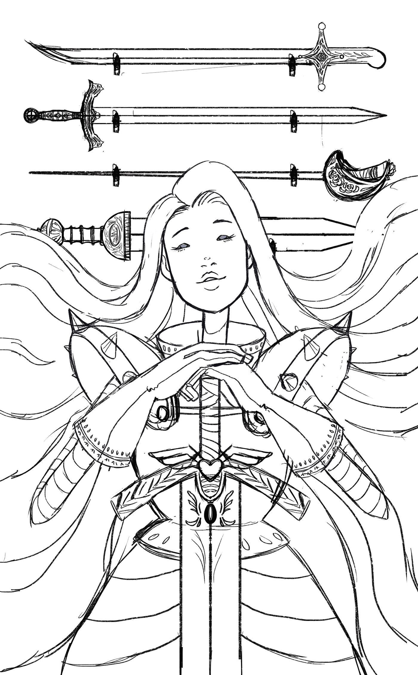 Swords female warrior knight warrior