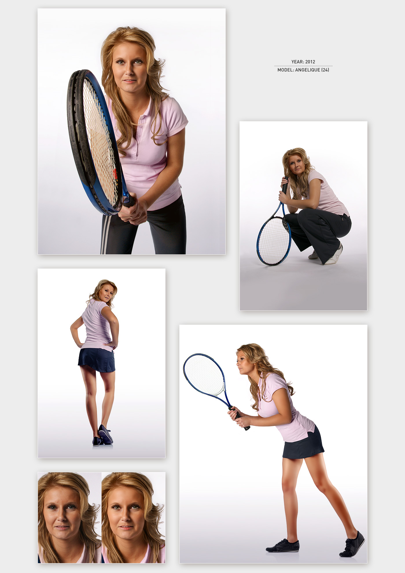 sports tennis blond woman girl studio Racket sportive poster Angelique Slegers