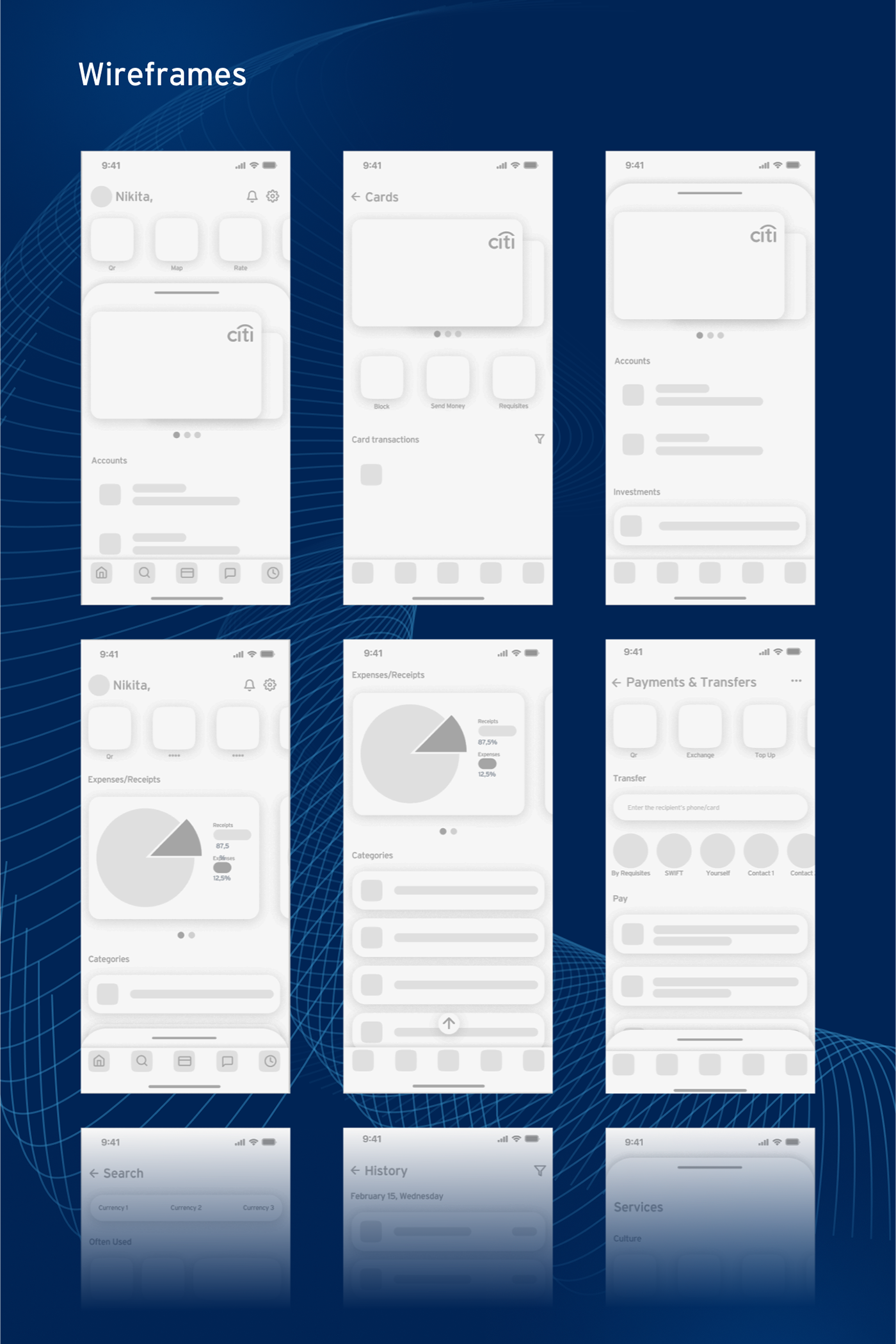 app design UI/UX Figma citibank banking app mobile user interface Mobile app ux/ui user experience
