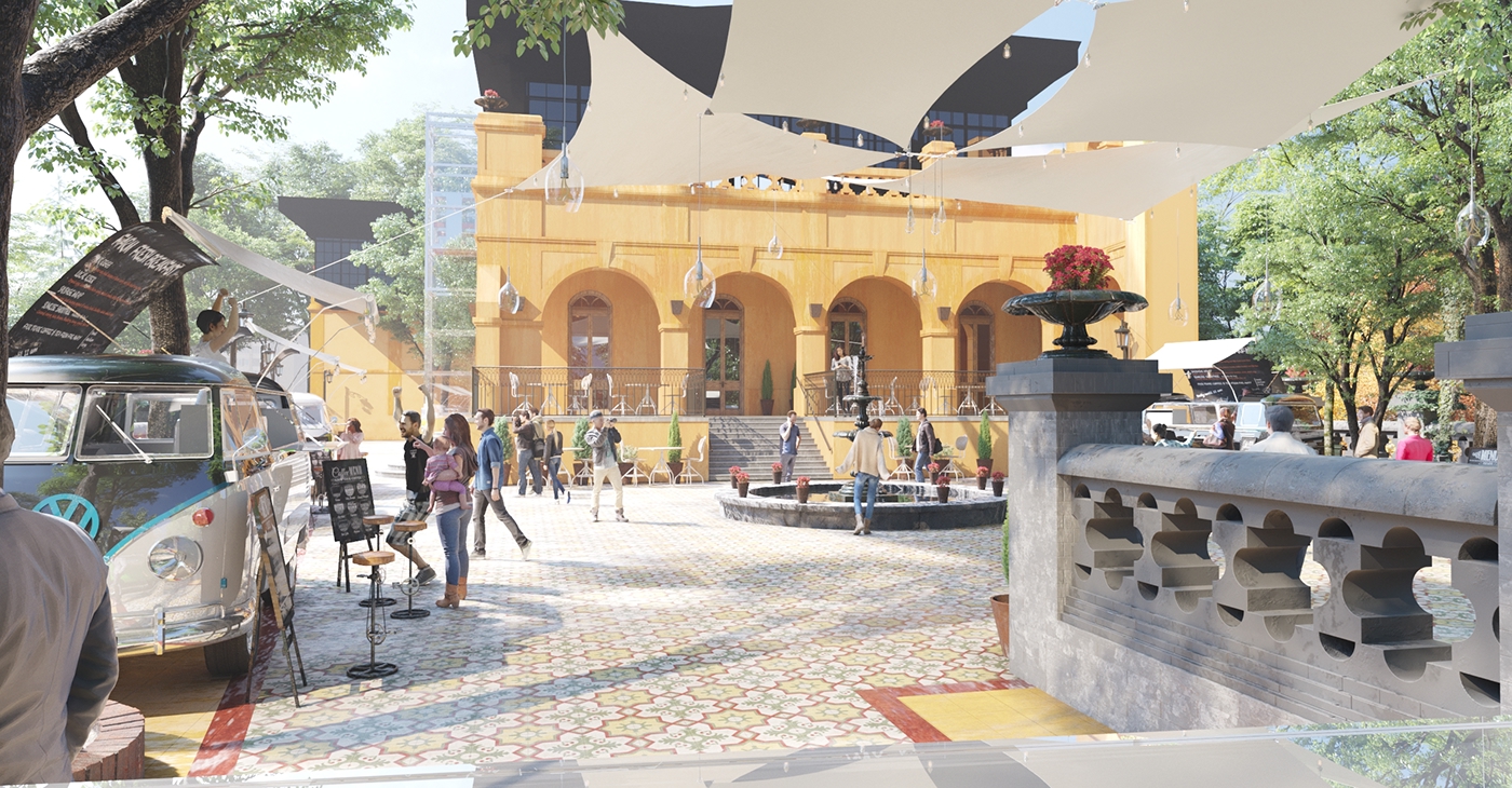 Render rendering visualization chile Santiago architecture cultural PATRIMONIAL neoclassic art