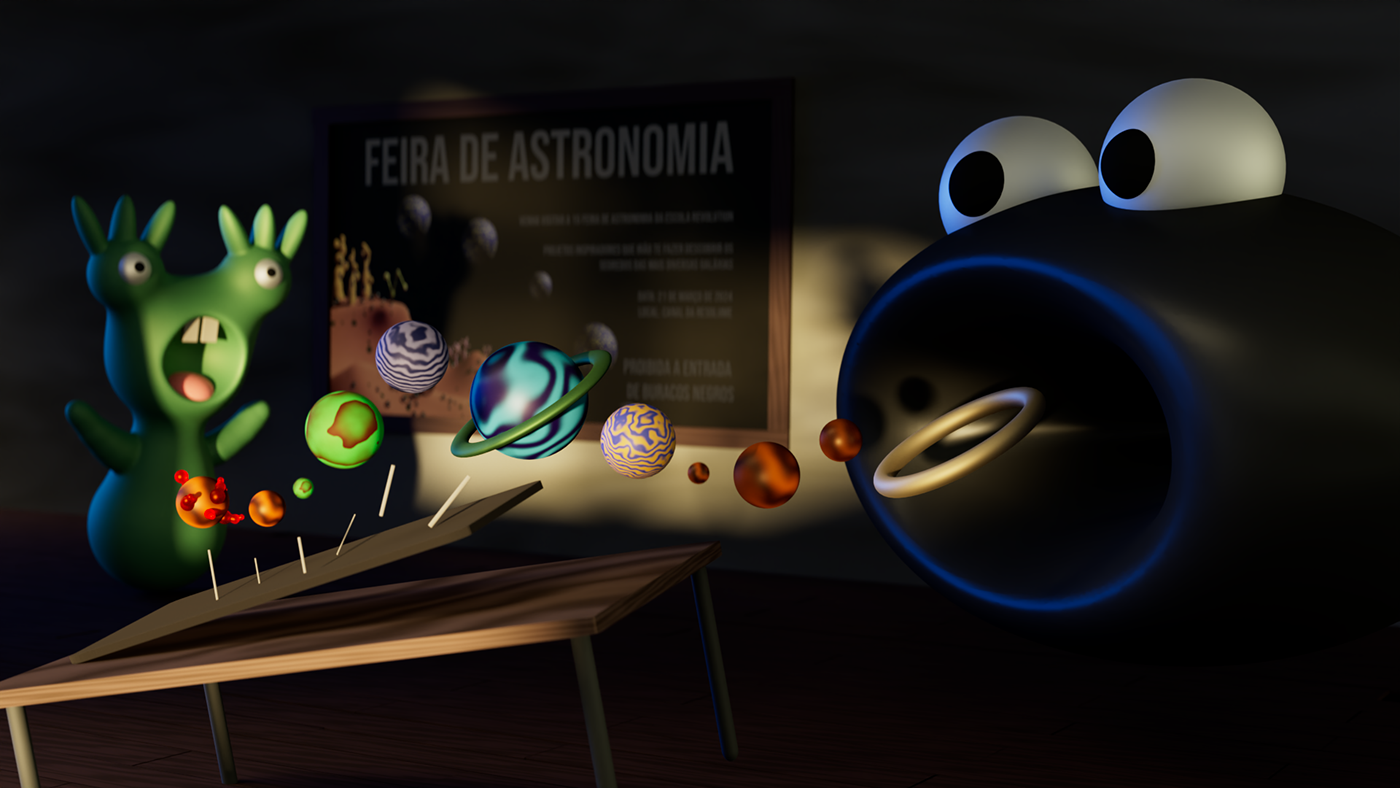 3D blender cartoon astronomy planet