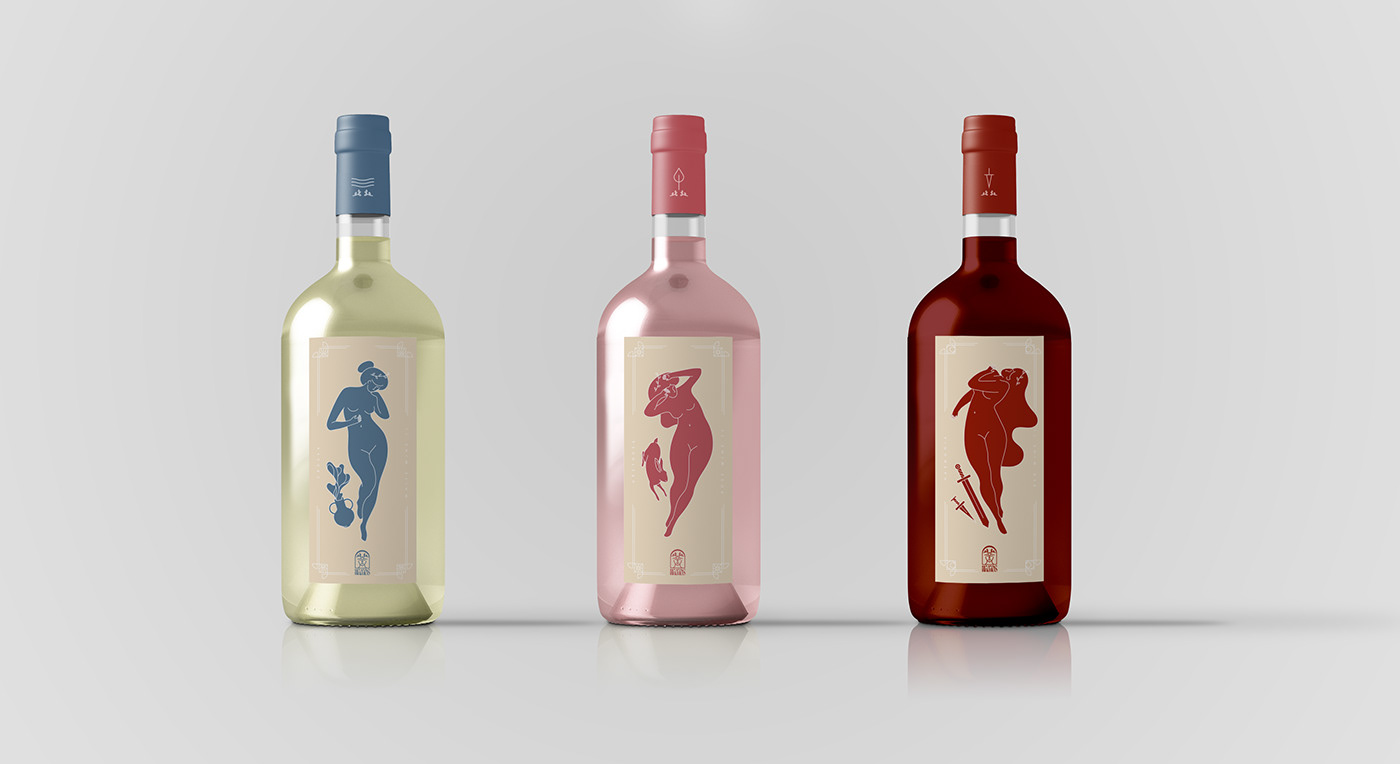 clean ILLUSTRATION  inspirations label design logo minimal modern Wine Bottle wine label Wine Packaging