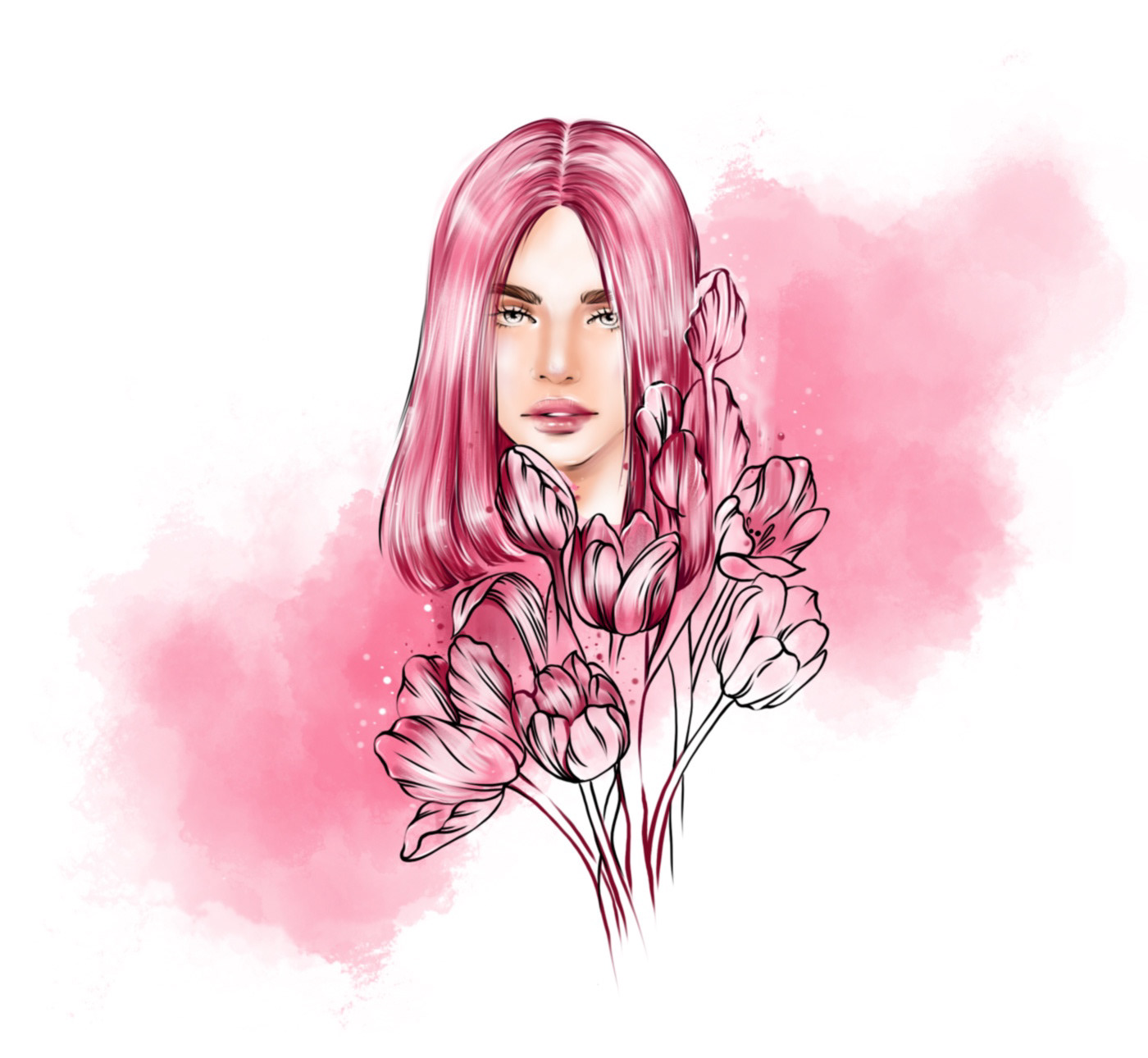 Flower - inspired beauty.
   Women and flowers!
   I mentally draw an association between them.