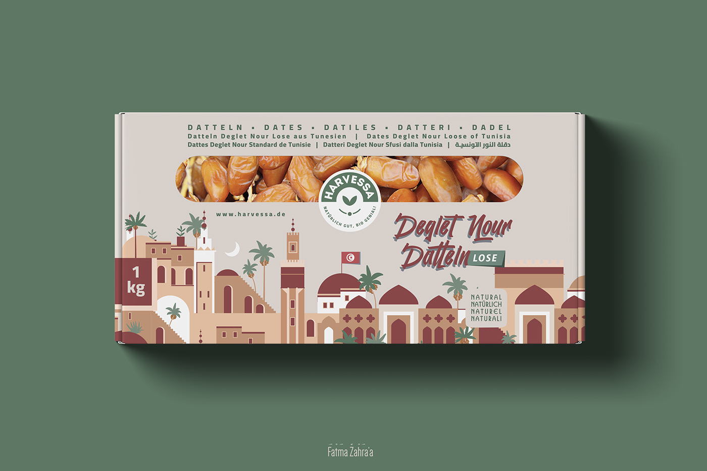 germany Düsseldorf tunisia ILLUSTRATION  city Packaging Datteln Dattes deglet nour harvessa
