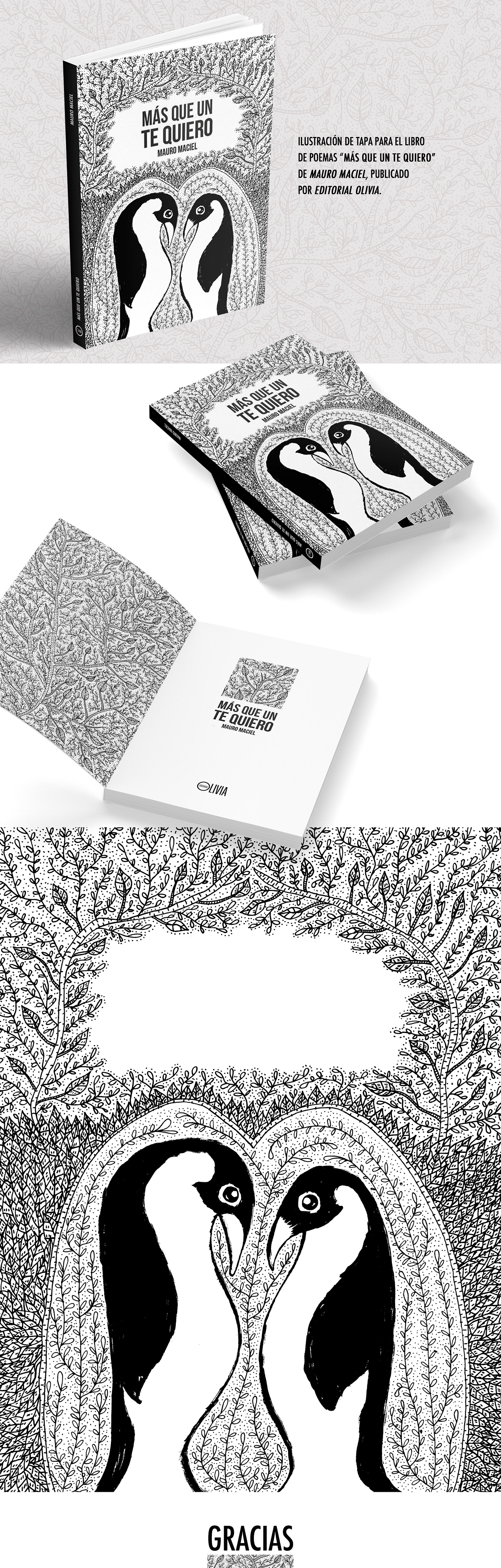 ilustracion ilustration draw dibujo tinta ink graphic design  diseño gráfico penguins book