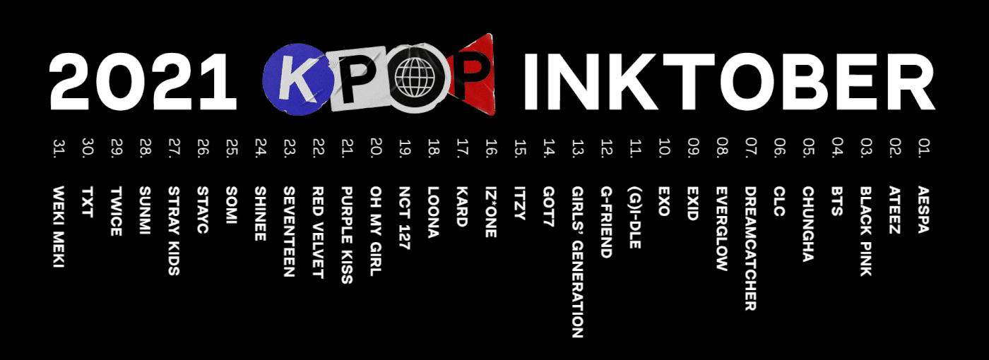 blackpink bts illutrator inktober kpop kpop poster photoshop poster Poster Design posterdesign