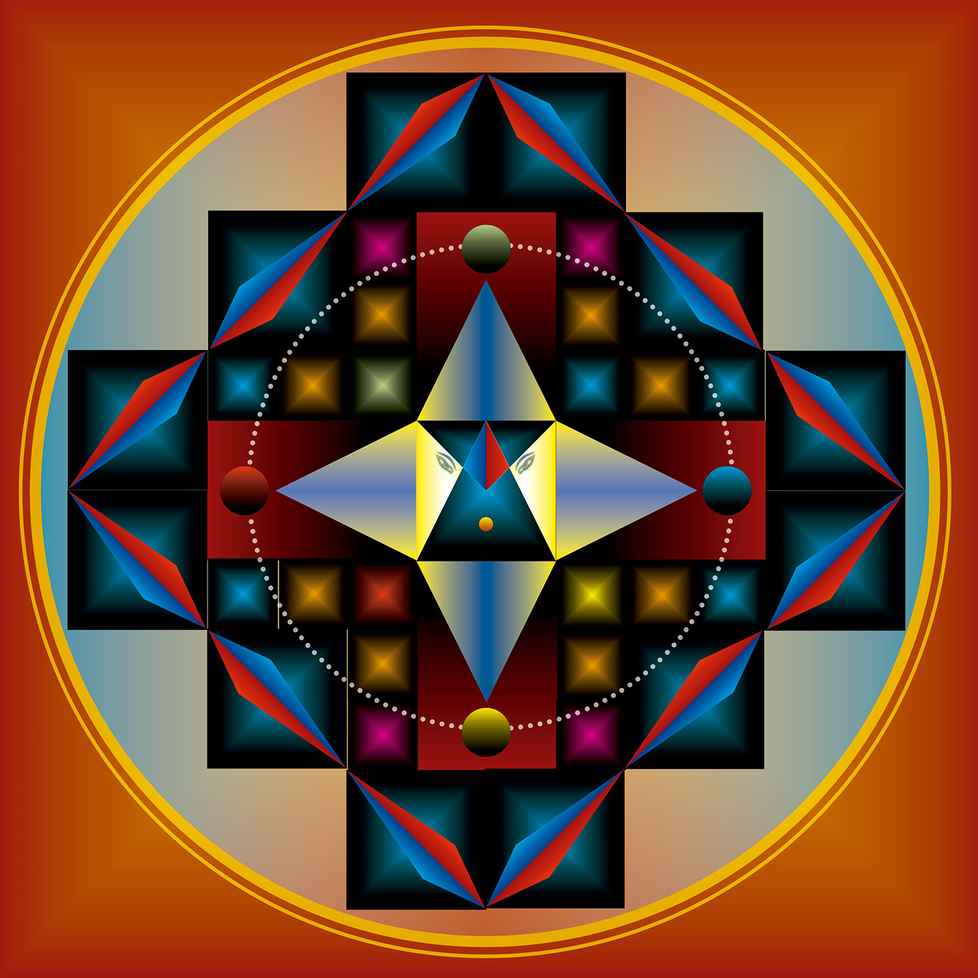 Mandala simbolo amor rojo diseño grafico arte Digital Art  artwork paz