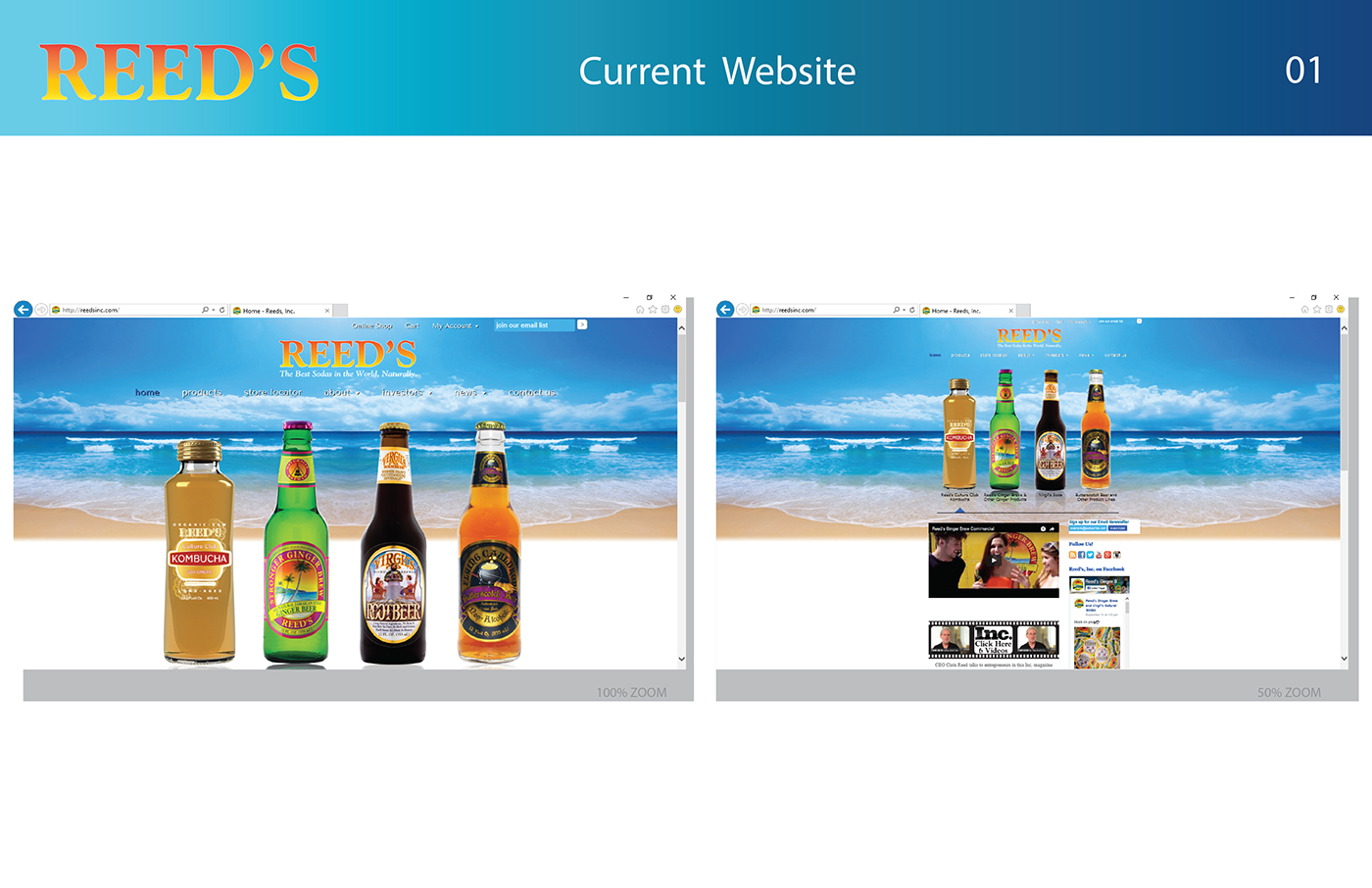 Website concept Reed's  ginger brew mood board