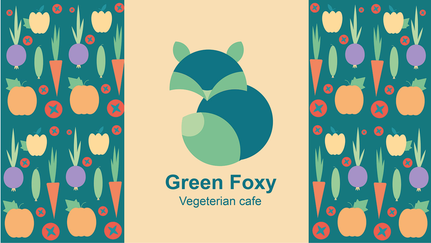 Logp Design logo Graphic Designer adobe illustrator логотип FOX vegetarian cafe вегетарианское кафе