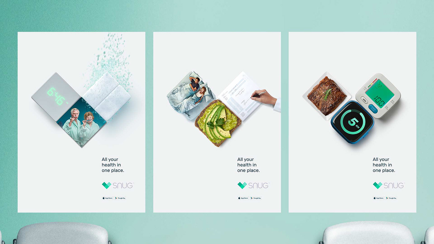 branding  Film   Health App Launch Campaign merchandising new app poster app launch digital