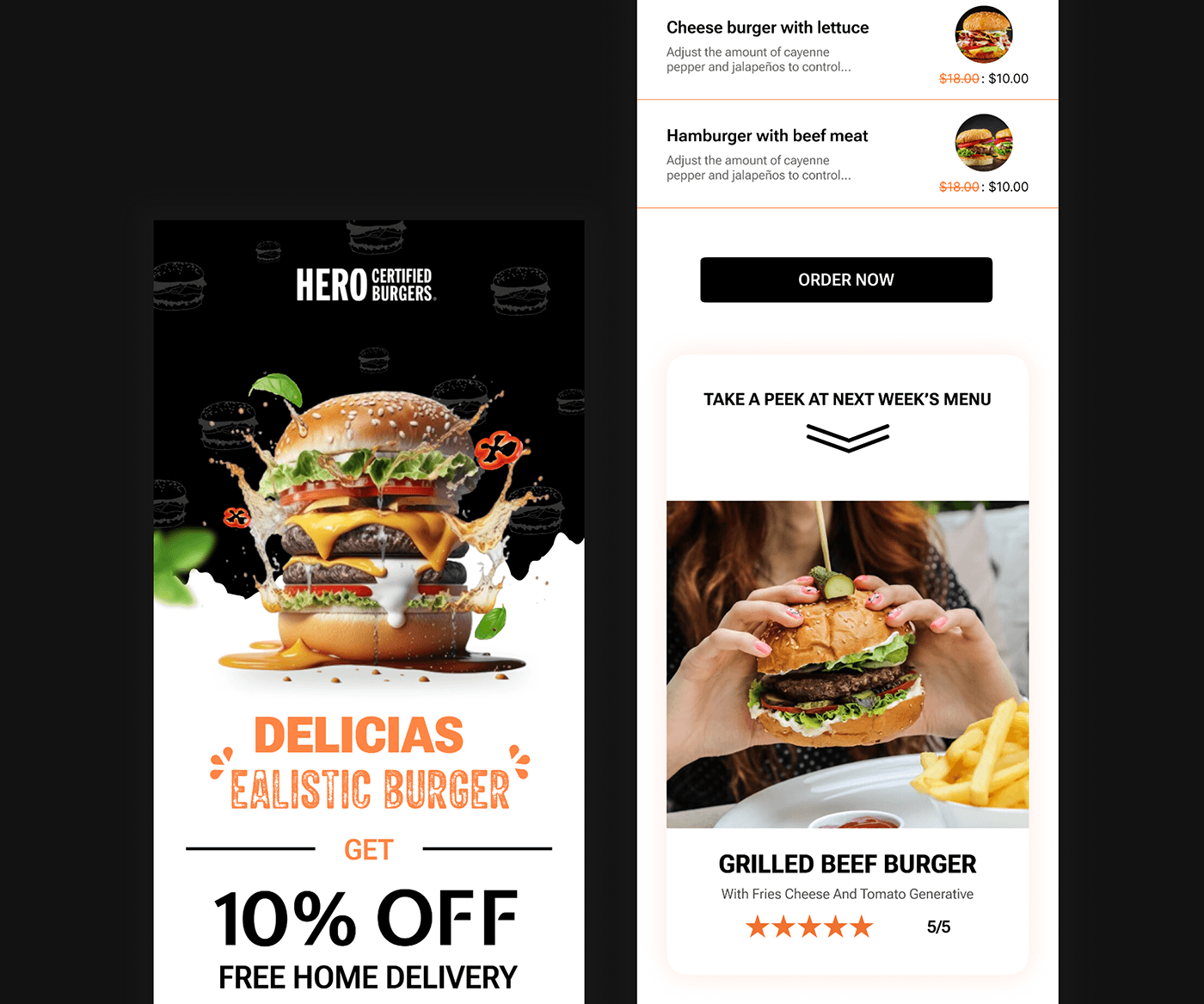foodemaildesign Email Design Burger Email Design newsletter email marketing restrurant email design
