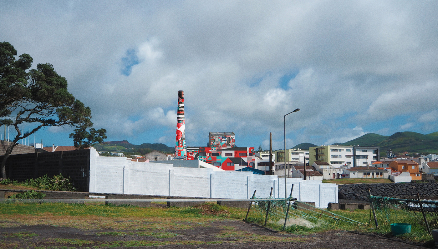 architecture Azores colorful design Graffiti heritage ILLUSTRATION  Island Landscape Mural