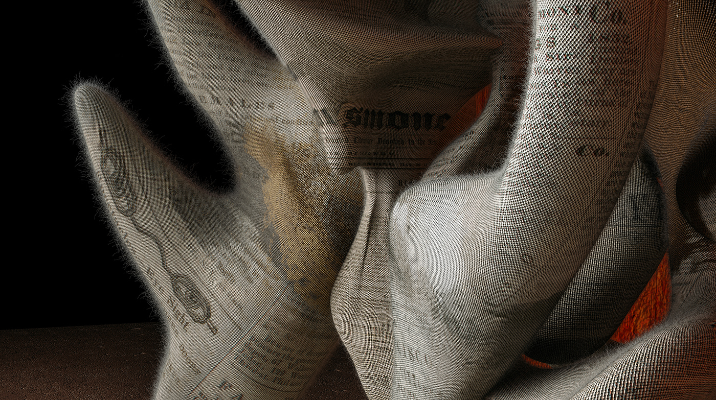20s 3D CGI contemporary design newspaper poster sculpture texture typography  
