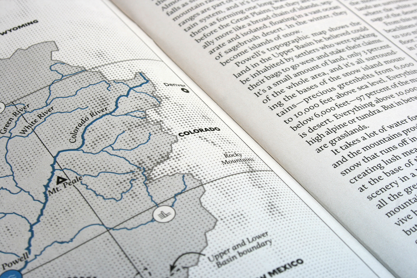 infographic magazine Colorado river environment map cartography chart