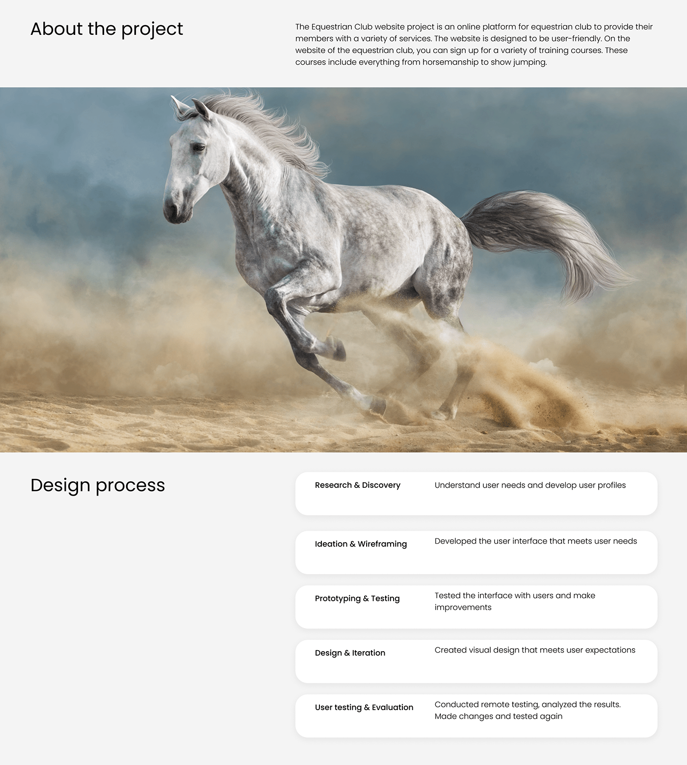 Equestrian Club horse landing page landing page design UI/UX user interface Website