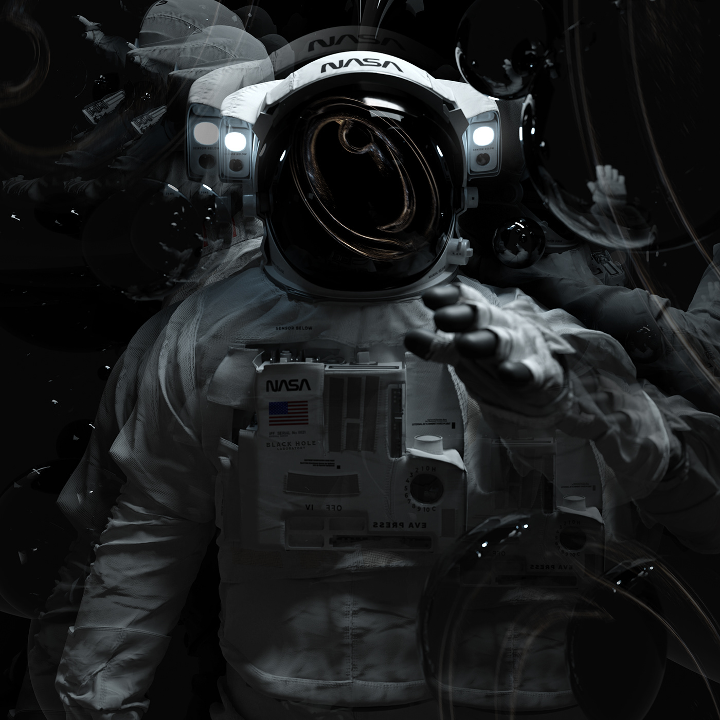 cosmos blackhole Scifi science fiction fantastic astronaut spaceship HardSurface wormhole