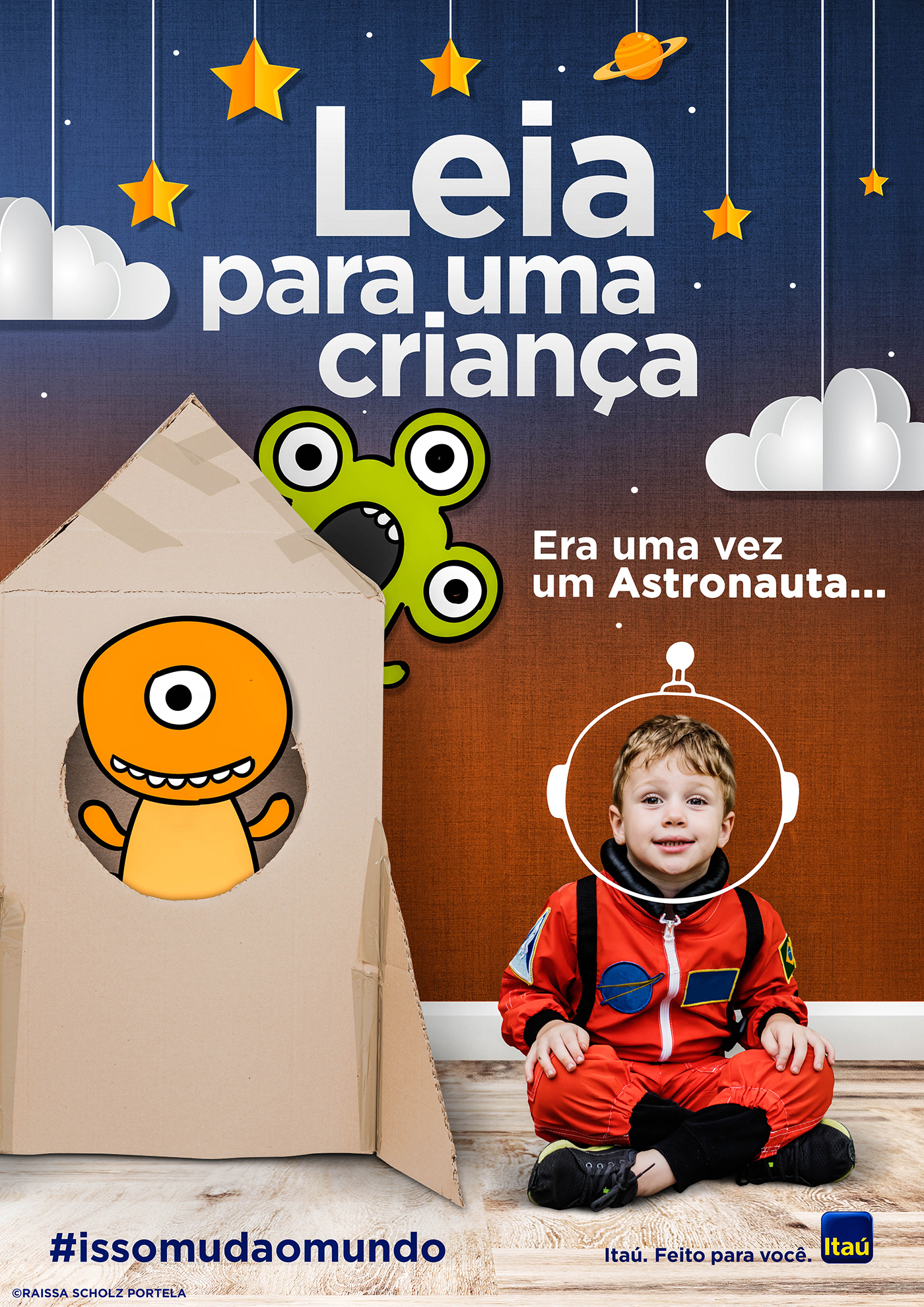 Itaú Leitura imaginação criança conto campanha publicitária design banco Curitiba Parana