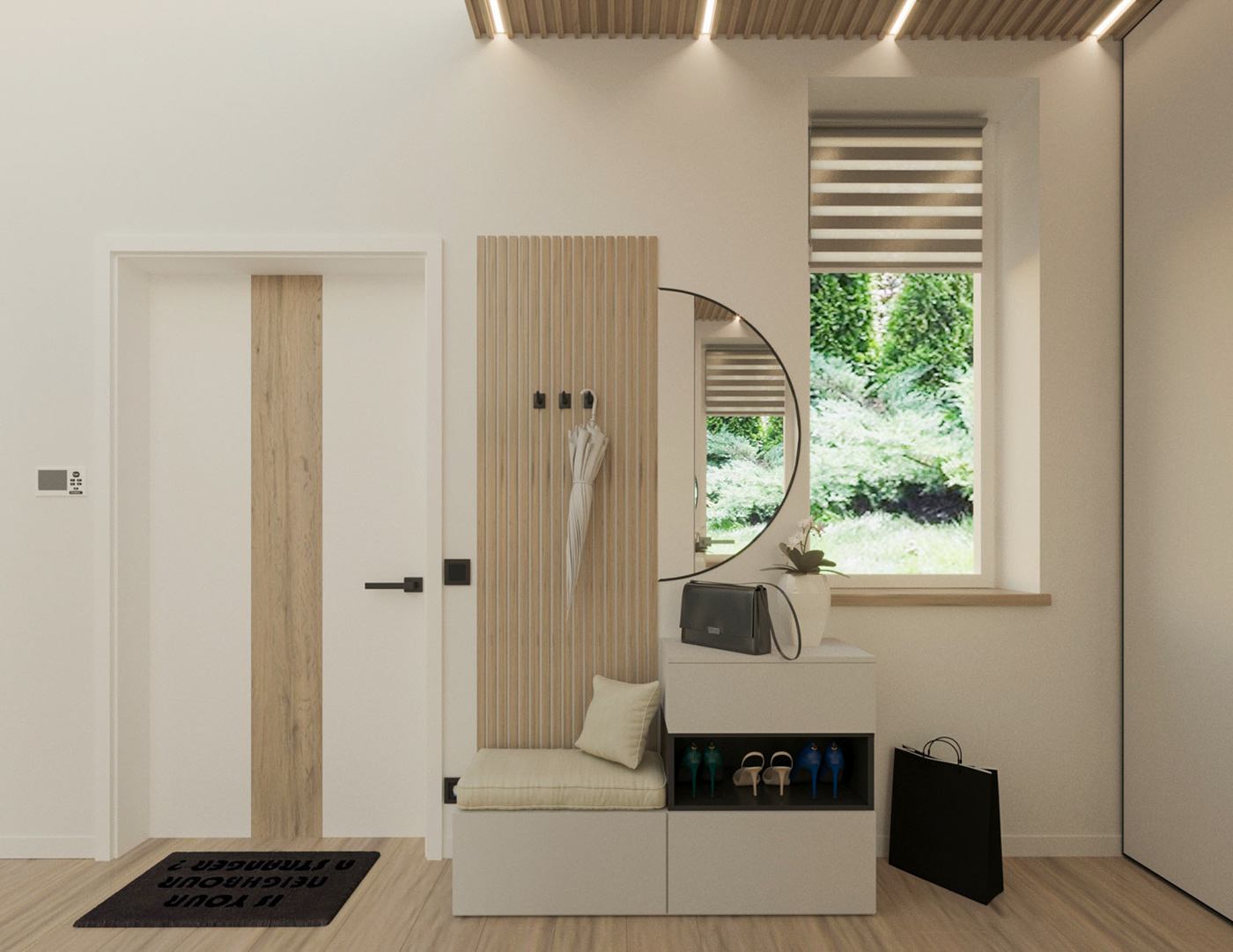 3ds max ArchiCAD interior design  Minimalism modern Townhouse visualization