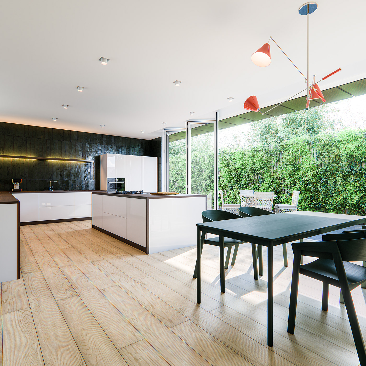 3D archviz bright design Interior kitchen minimalist modern product visualization