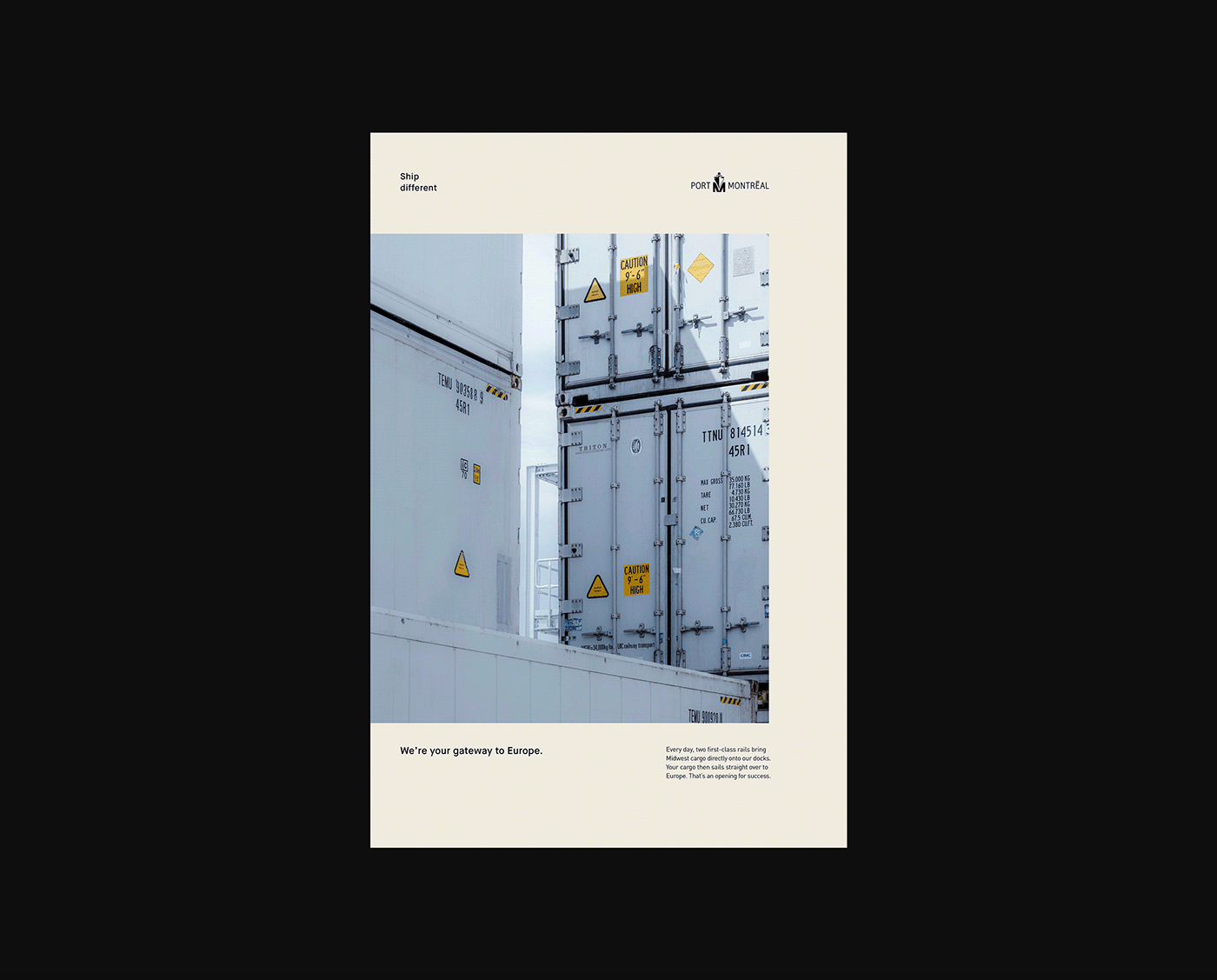 Photography  art direction  grid print industrial Layout Advertising  shipping flow port
