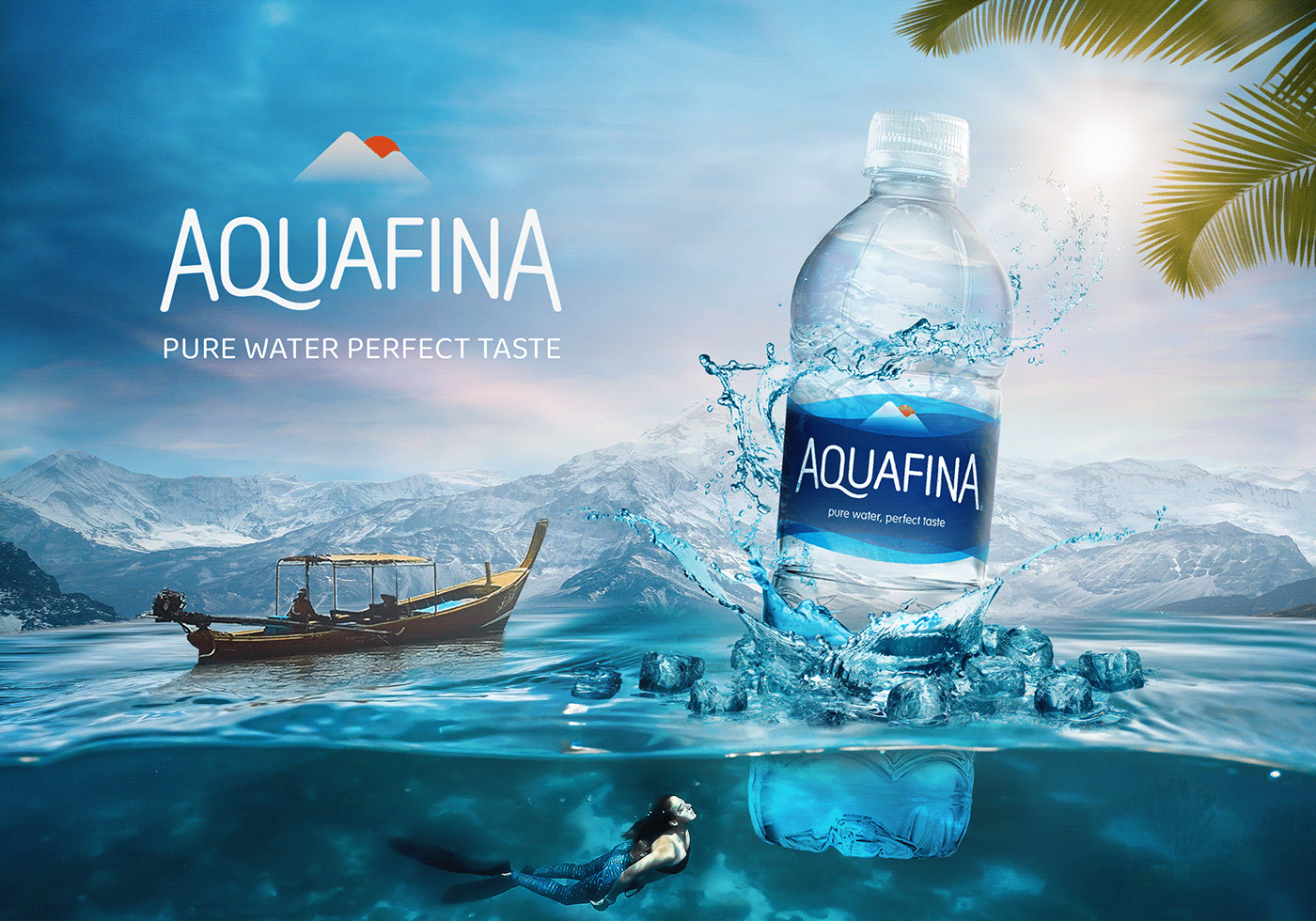 Advertising  Advertising manipulation aquafina bottle Creativity manipulation Merge pepsi waterbottle