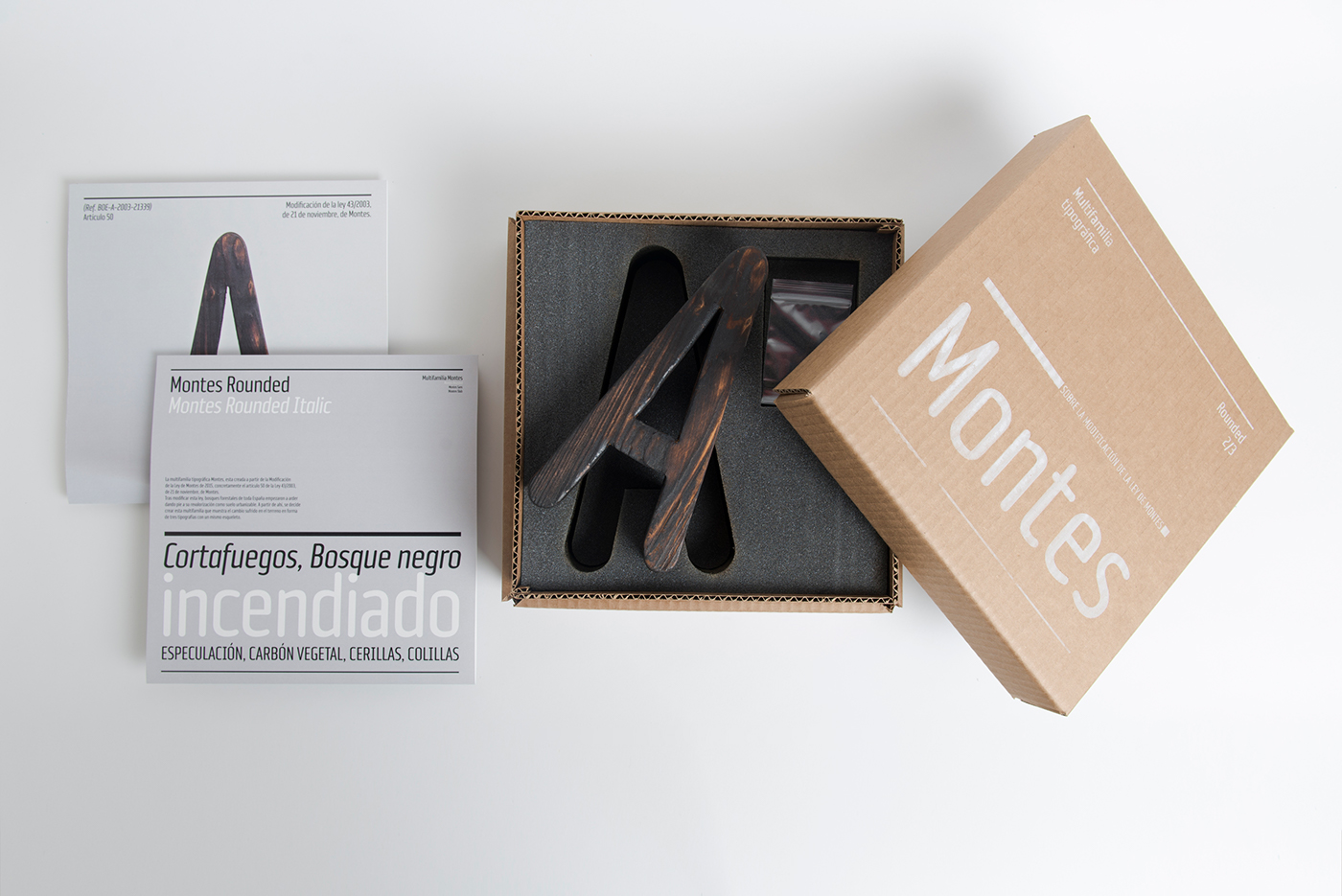 Packaging typography   wood specimen letters font