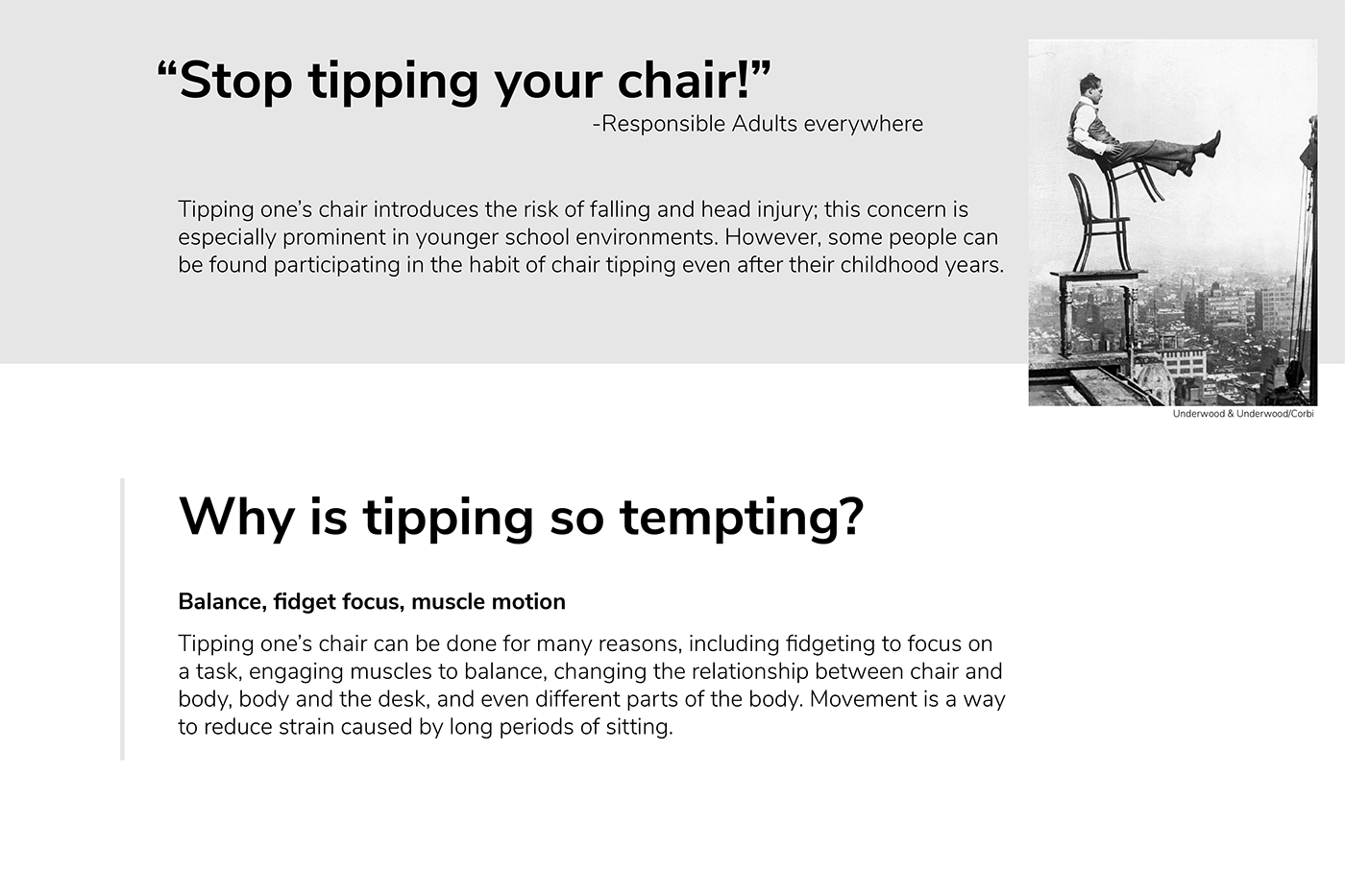 chair Tipping rocking chair fidget balance adjustable