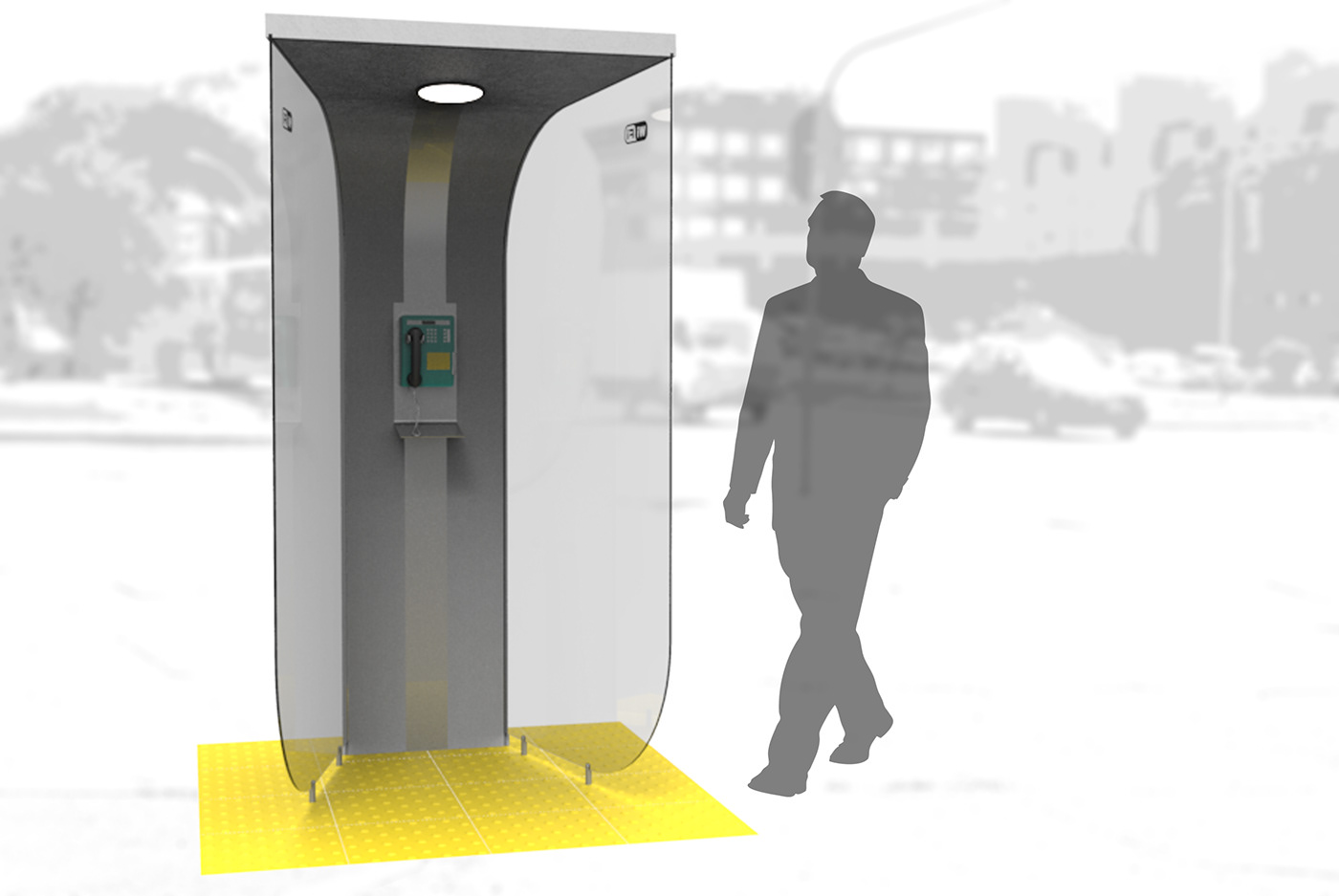 Modelagem 3D Orelhão publico rendering telefone telefone público urbano