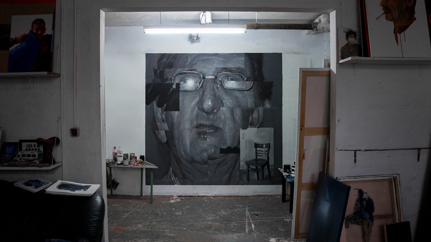 Mural painting   portrait wall