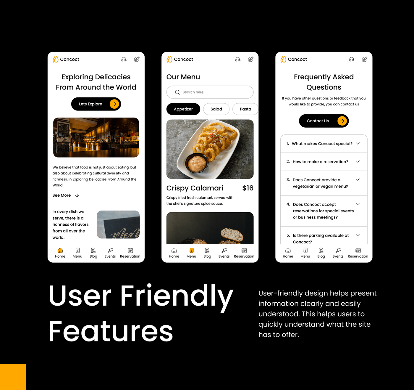 design restaurant Web template freebie UI/UX place to eat