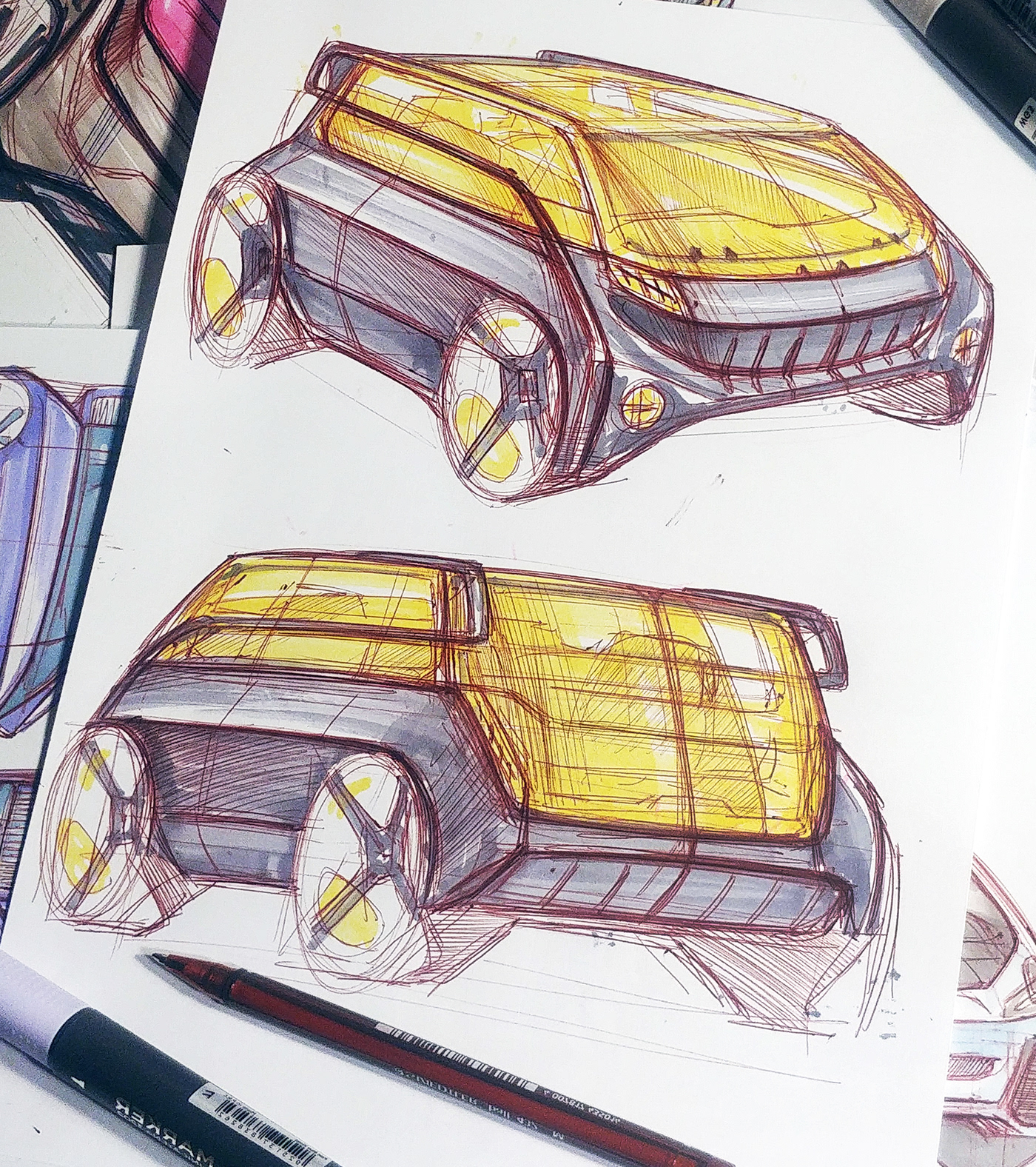 automotive   car cardesign Honda industrialdesign Marker pen photoshop sketchbook transportdesing