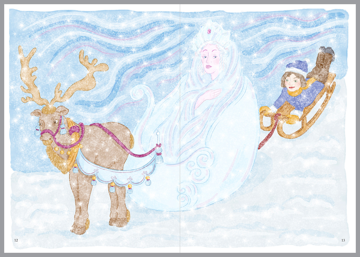 artwork book illustrations digital illustration digitalpainting fairy tale fantasy ILLUSTRATIONEN phantasy snowqueen