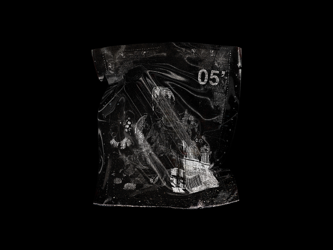 bag black Brutalist dark dirt dust Mockup sealed texture typography  