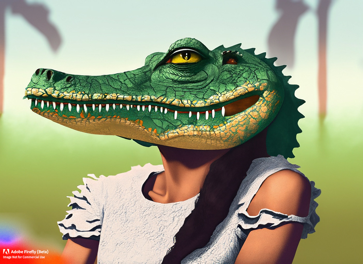 alligator gator face Ai Art artificial intelligence generative generative art ai woman women