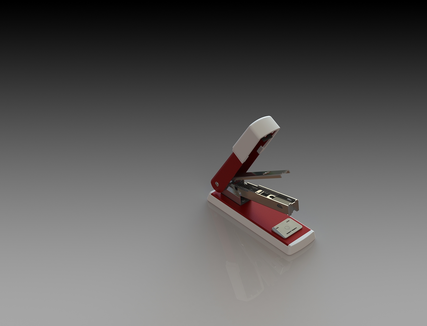 3D modelling stapler Render Exploded view