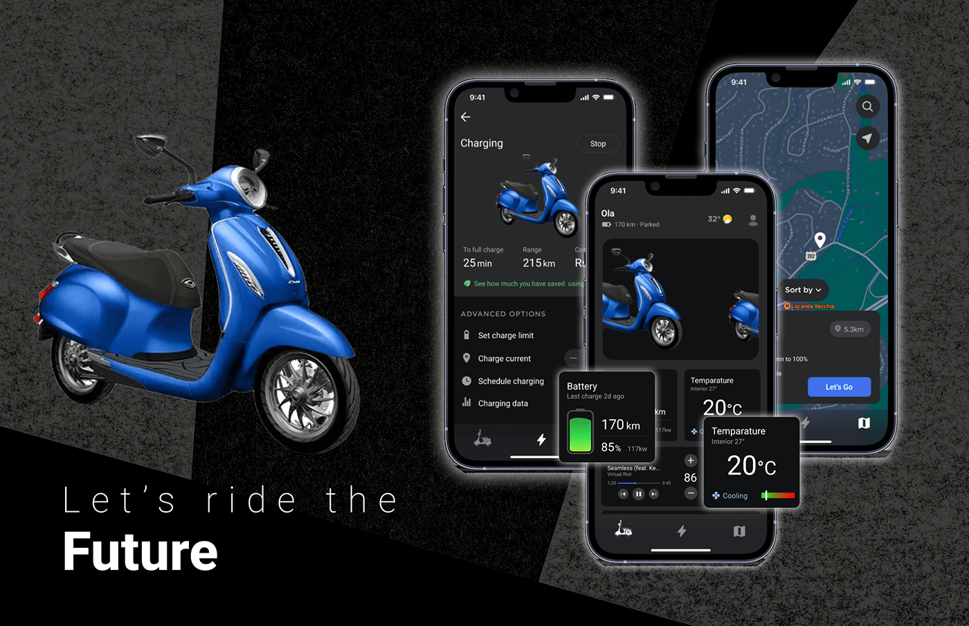 electric bike electric Bike future UI/UX ui design UX design Mobile app future bike artificial intelligence