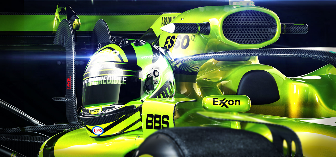 3D blender Cars design f1 Helmet Pilot race studio UnkredibleStudios