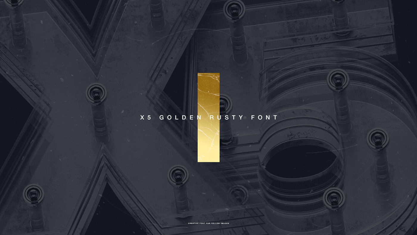 3D Font font blender Creative Font png Transparency yellowimages stock golden rusty