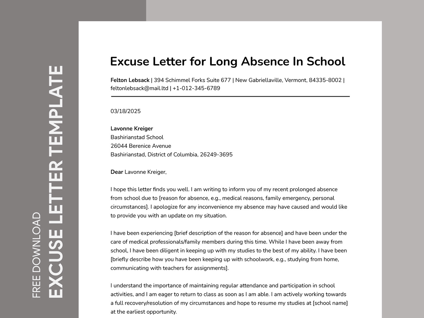 absence absent docs google letter school template excuse excuse letter excuse letter template