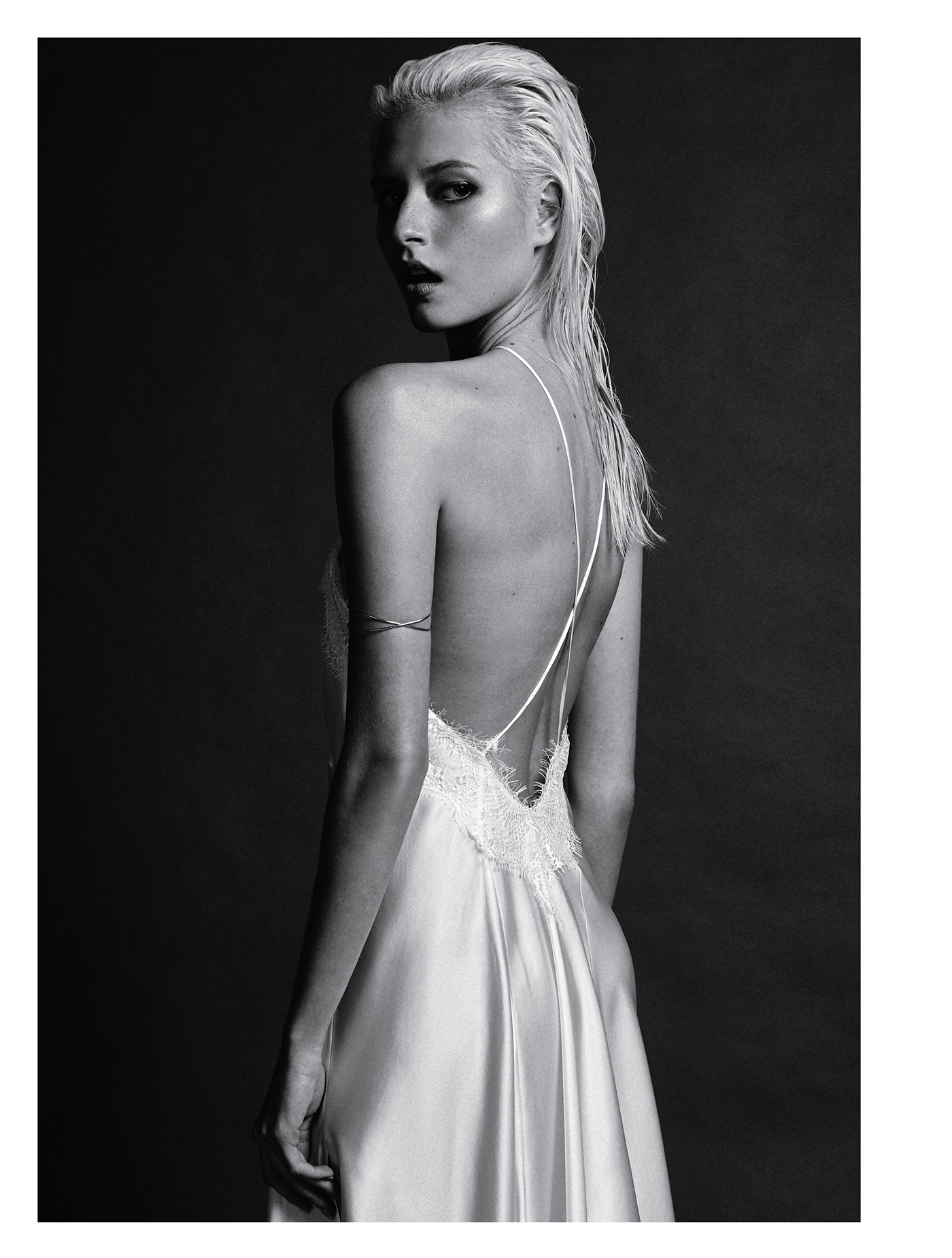 vogue bridal slip dress fashion editorial fashion design wedding black and white fashion production models