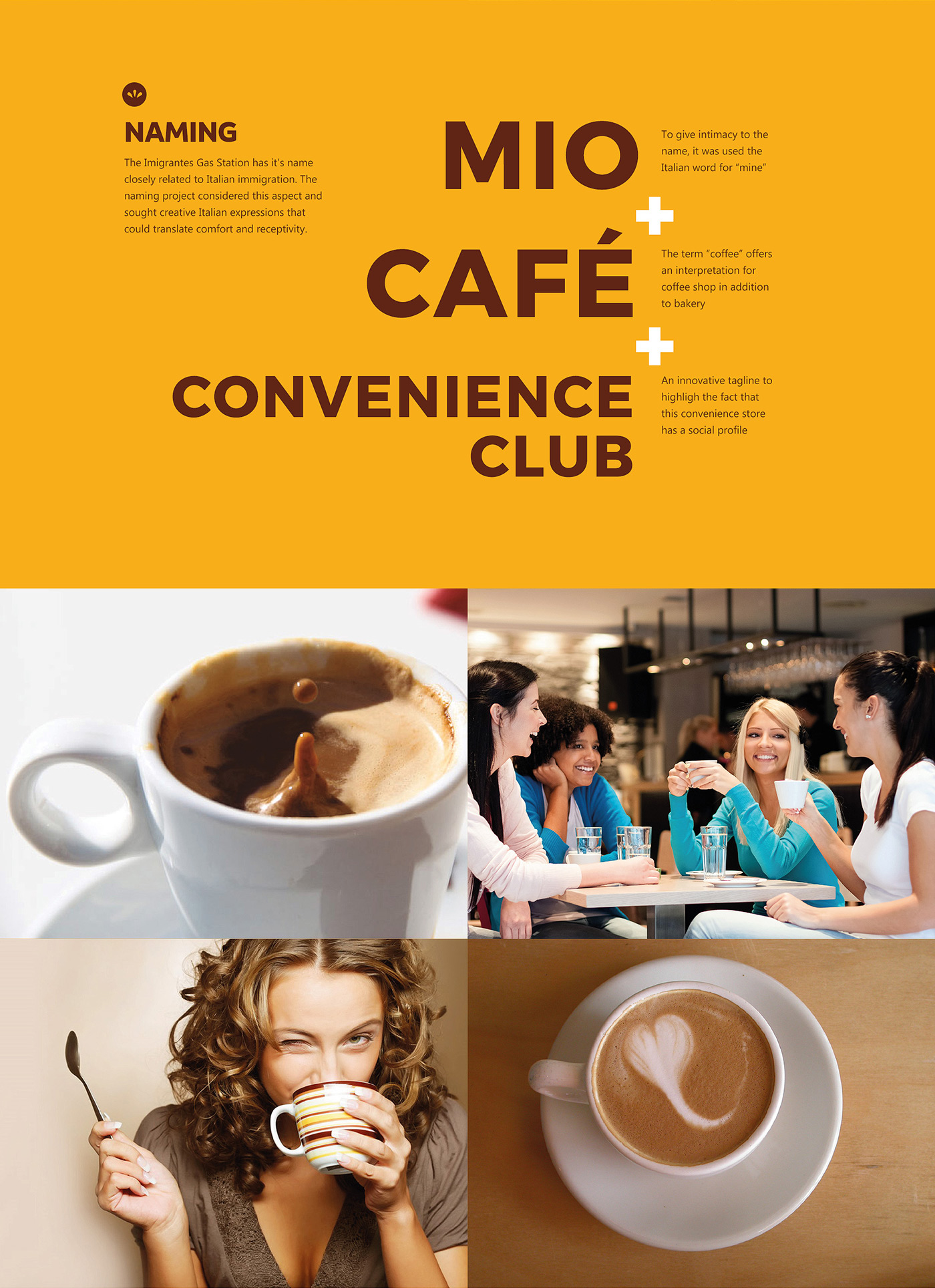 identidade visual Convenience Club Convenience Store Clube de Conveniência Coffee cafe amarelo naming Patterns