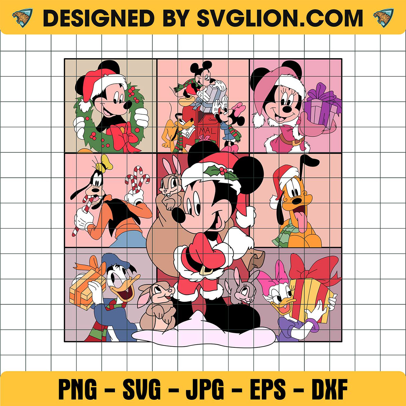 Disney Characters Merry Christmas SVG PNG, Mickey and Friends Merry Christmas SVG PNG