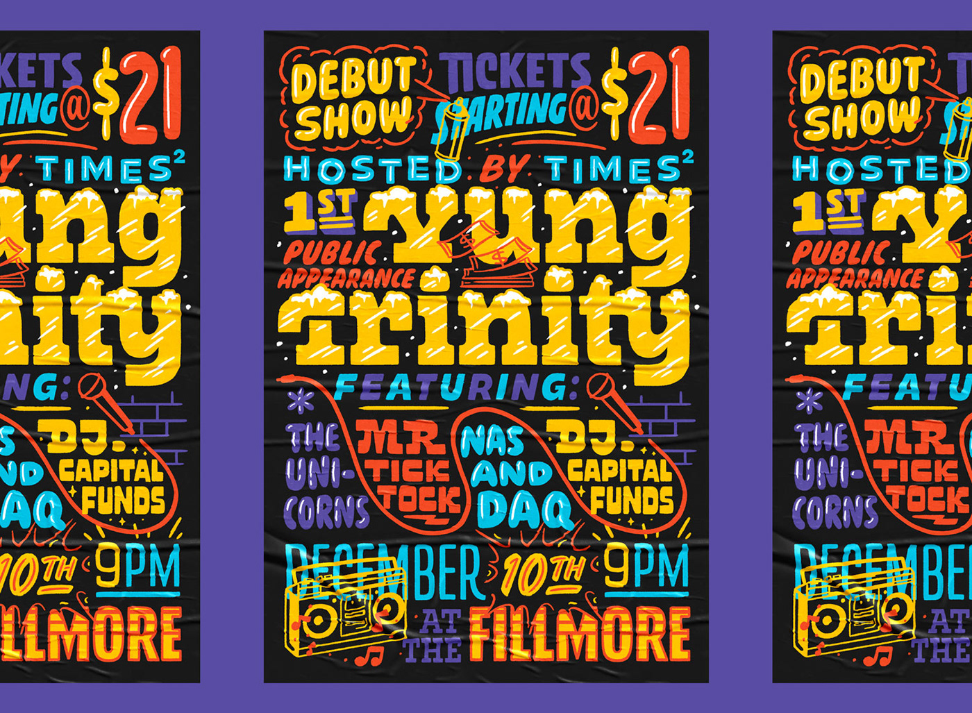 Fillmore Poster Design lettering Handlettering psychedelic poster design Script band poster gig poster
