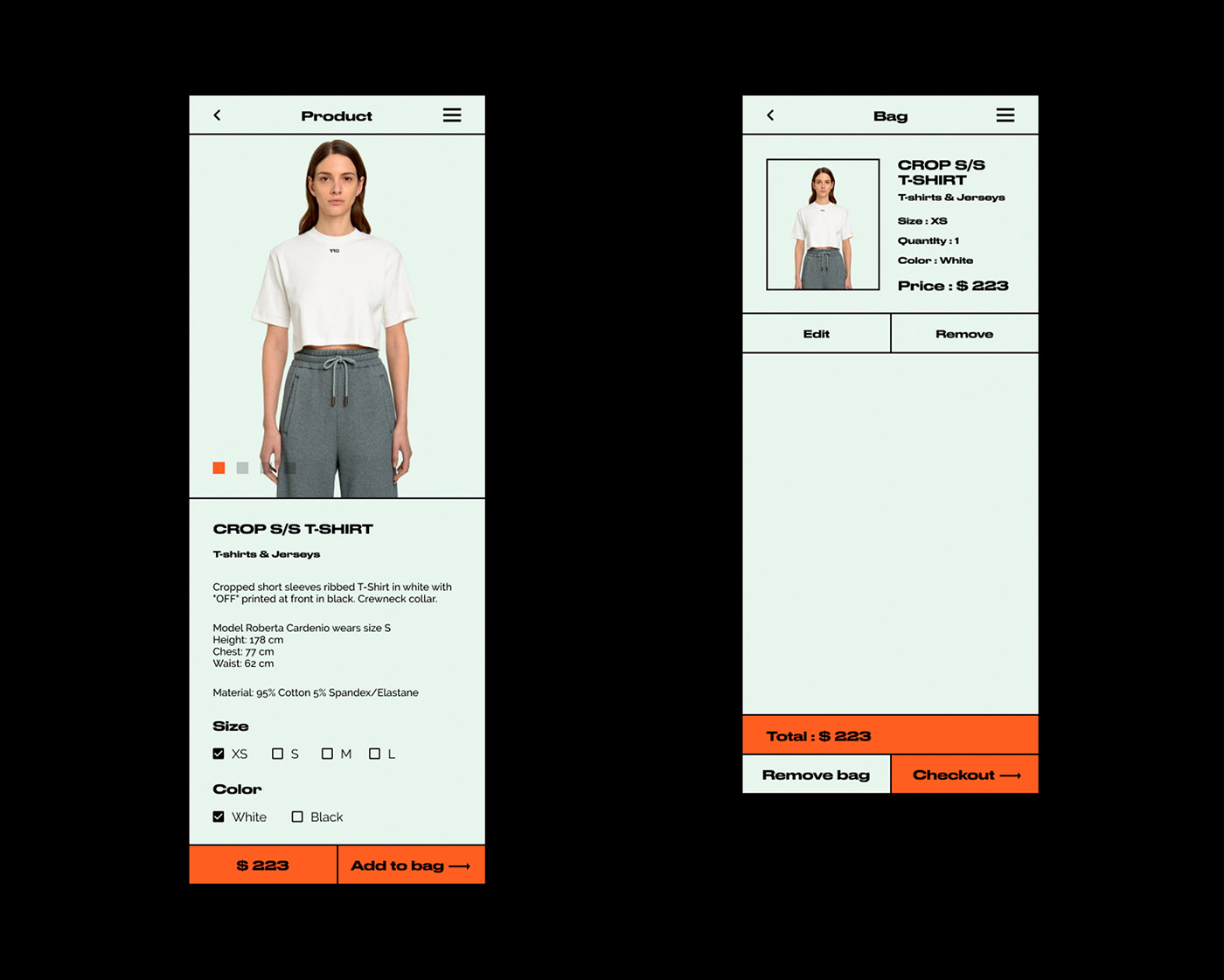 app brand clean Fashion  interaction minimal mobile UI UI/UX ux