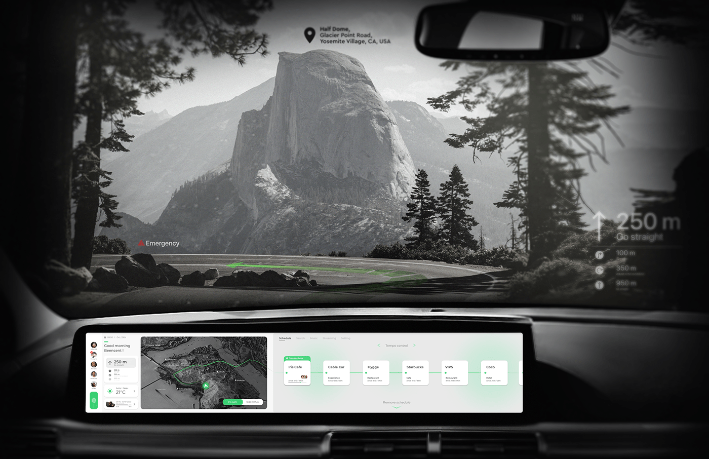 autonomous car dashboard interaction service UI ux car dashboard design Driving hmi
