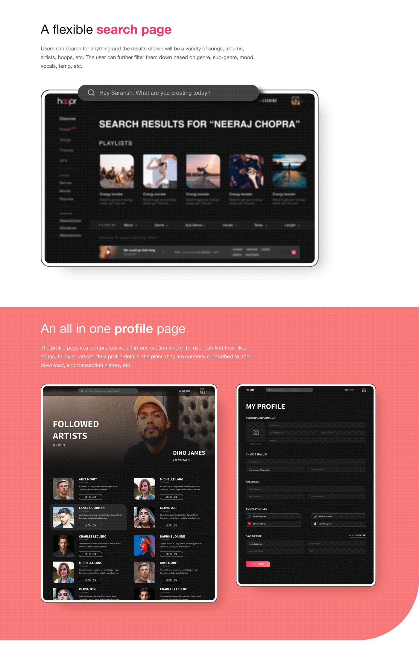 app design Case Study music playlist Pricing song Streaming subscription UI/UX Web Design 