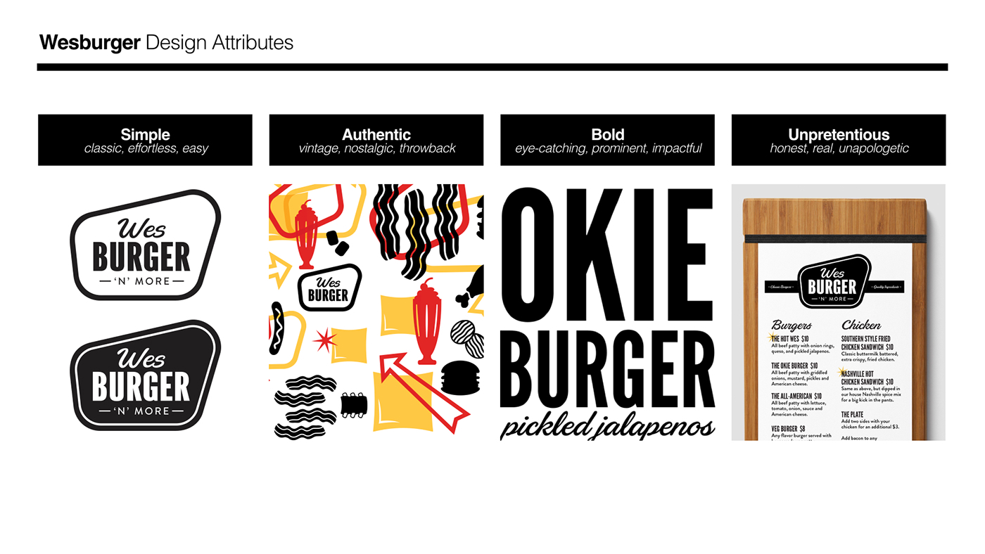 wesburger Food Packaging san francisco restaurant design Logo Design wes rowe mojo popup mission fried chicken burgers and tots tots ketchup mustard mayo Googie