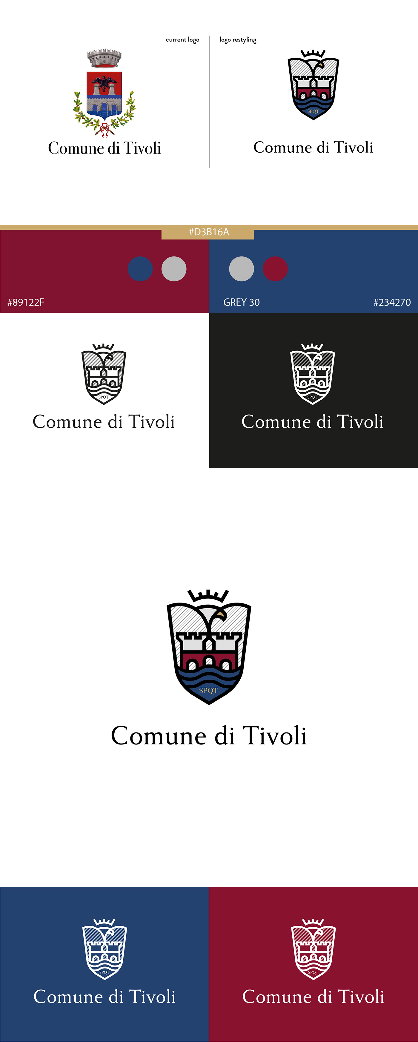 Italy Tivoli brand identity city rebranding Logo Design Rome City branding visual identity brand RESTYLING